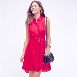 Anthropologie HD In Paris Women's Size 4 Printemps Hot Pink Linen Dress